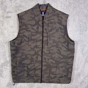 Chaps Vest Men's XL Ralph Lauren Camo Cargo Full Zip Quilted Puffer Ripstop